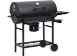 Vidaxl Carrello Per Barbecue Con Ruote E Ripiani In Acciaio Nero 115X85X95 Cm