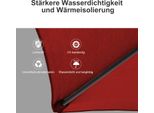 Wolketon 3M-3.5M Ombrellone Da Mercato Con Manovella UV40+ Ombrellone Da Esterno Patio Giardino Ombrellone, Rosso, 3.5M
