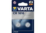 Varta Knopfzelle Electronics Lithium CR1616 3V 1Bli=2Stk 6616101402