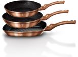 Cucinando Berlinger Haus Set Di 3 Padelle In Granito 20 24 28Cm Metallic Line Rose Gold BH1279NF