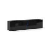Mobile Tv A Parete "Slant"" 160 Cm Design Moderno E Minimalista Led Regat - Nero"