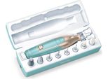 Beurer ManiküR/PediküRset Akku 3St. Led-Licht 10Aufs. TüRkis-Gold Mp 84