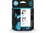 Hp 305 6ZD17AE 301 2 Pack Tri Color Black Original Ink Cartridge Cartuccia D'inchiostro 2 Pz Originale Resa Standard Nero Ciano Magenta Giallo