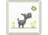 Set Per Punto Croce Heritage Aida "Flutterby"", Schema Contato, CGFB1584-A, Sottobicchiere 7,5X7,5Cm"