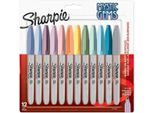 Sharpie Permanentmarker Rundspitze F 0,9Mm Edelsteinfar.12Er Blister
