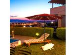 Ombrellone Jiubiaz 3,5 M Ombrellone Da Giardino Ombrellone Da Balcone UV40+ Giardino Idrorepellente Con Led Solare, Rosso, 3,5 M