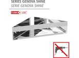Wenko Turbo-Loc® Ripiano Angolare Genova Shine, Fissaggio Senza Forature Con Speciale Cuscinetto Adesivo, Argento Lucido