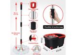 Jopassy Mop Per Pavimenti Set Completo Turbo Mop E Secchio Spin Mop Secchio Per La Pulizia Con 3 Pezzi Tappetino In Microfibra Manico Sostituibile Set Completo Per La Pulizia Del Pavimento