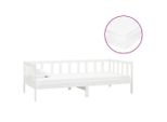 Vidaxl Letto Da Giorno Con Materasso 90X200 Cm In Legno Di Pino Massiccio Bianco