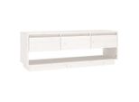 Mobile Tv Bianco 110,5X34X40 Cm In Legno Di Pino Massiccio