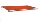 Vidaxl Tenda Da Sole Manuale Retrattile 600X350 Cm Arancione E Marrone