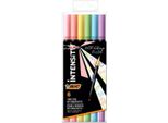 Bic Intensity Dual Tip Evidenziatore 6 Pz Punta Del Pennello Azzurro, Verde Chiaro, Rosa Chiaro, Pesca, Viola, Giallo