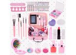Set Di Cosmetici Per Il Trucco Per Bambini Di Malplay Per Ragazze, Lavabile E Sicuro, Borsa Per Cosmetici + Accessori