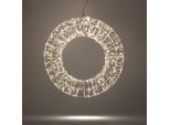 Ghirlanda Metallica A Led Argento Con 960 Led Bianco Caldo - 36 Cm - Ghirlanda Decorativa Da Appendere All'esterno Con Timer