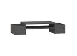 Vidaxl Supporto Per Monitor Grigio 70X27,5X15 Cm In Legno Di Pino Massiccio