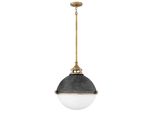 Fletcher 3Xe27 60W Quintiesse Zinco Invecchiato / Ottone Vecchio Lampada A Sospensione