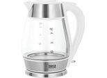 Teesa TSA1512W Bollitore In Vetro Da 1,7L, 2200W, Bianco