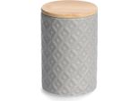 Vaso In Ceramica Scanalato Con Coperchio, 770 Ml