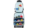 Costway 2 Pezzi Valigia Per Bambini + Zaino, Trolley Per Bambini In Plastica, Valigie Per Bambini, Set Di Valigie Per Bambini, Valigie A Mano, Valigie Da Viaggio, Valigie Rigide Per Bambini E Bambine (Blu Cielo, 12"+16"")"