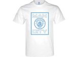 Manchester City Fc - Maglietta Unisex Uomo/Donna BS2807 (L) (Bianca)