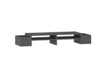 Vidaxl Supporto Per Monitor Grigio 100X27,5X15 Cm In Legno Di Pino Massiccio