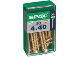 Set Di 20 Viti In Acciaio A Testa Svasata Pozidriv Spax, Diam.4 Mm X L.40 Mm