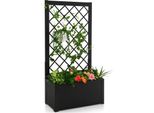 Costway Fioriera Con Griglia Rampicante, Aiuola Rialzata Con Spalliera In Metallo, Fioriera Per Piante Rampicanti, Aiuola Rialzata, Vaso Da Fiori Per Terrazza, Giardino, Balcone, Cortile, 63X31X124 Cm