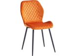Sedia Da Pranzo Casadolce Molina, Set Di 4, Arancione, Rivestimento In Tessuto Morbido, 48X59,5X86 Cm, Imbottitura In Schiuma, 120 Kg Di Carico Massimo