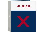 Raccoglitore Ad Anelli Munich College Grigio A4 (27 X 33 X 6 Cm)