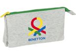 Astuccio Multiuso Triplo Grigio Benetton Pop (22 X 12 X 3 Cm)