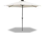 Fiqops 3,5 M Ombrellone Da Giardino Protezione Solare UV40+ Ombrellone Da Spiaggia Led Solare，Beige