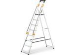 Drabest | Scala - 8 Gradini, Portata 150 Kg - Scala Con Corrimano, Scala In Alluminio, Piedini Antiscivolo, Scala A Gradini, Scala Pieghevole