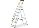 Drabest | Scala - 6 Gradini, Portata 150 Kg - Scala Con Corrimano, Scala In Alluminio, Piedini Antiscivolo, Scaletta, Scala Pieghevole