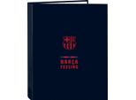 Raccoglitore Ad Anelli F.C. Barcelona Blu Navy A4 (26,5 X 33 X 4 Cm)