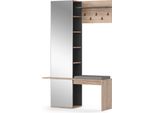 Vicco Armadio Da Ingresso Adeline, 120 X 190 Cm, Quercia Dorata/Antracite