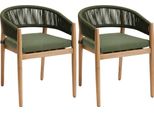 Set Di 2 Poltrone Da Giardino Verde Oliva Tevio - HespéRide