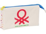Astuccio Triplo Multiuso Benetton Topitos Bianco (22 X 12 X 3 Cm)