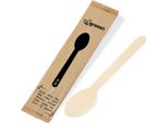 100 Cucchiai Di Legno Da 16 Cm Confezionati Singolarmente