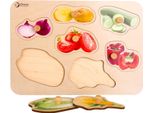 Mondo Classico Puzzle In Legno Per Bambini Abbinamenti Di Forme Di Verdure 9 Pezzi.