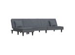 Vidaxl Divano Letto A L Grigio Scuro 255X140X70 Cm In Velluto