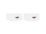 Vidaxl Comodini Da Parete 2 Pz. Bianco 35X35X20 Cm