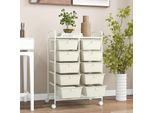 Carrello Costway Con 10 Cassetti Impilabili, Carrello A Cassetti Con Struttura In Metallo E Ripiano, Carrello Da Bagno Carrello Portaoggetti Per Ufficio, Soggiorno, 65,5 X 37 X 87 Cm