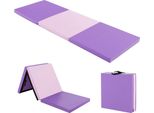 Costway 180 X 60 X 5 Cm Tappetino Morbido Pieghevole, Tappetino Da Palestra Portatile, Tappetino Yoga Idrorepellente, Tappetino Da Palestra Antiscivolo, Tappetino Pieghevole, Tappetino Fitness Viola + Rosa