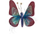 Decorazione Natalizia Farfalla 14 X 3 X 18 Cm Blu Rosa