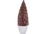 Albero Di Natale Piccolo In Plastica Rosa-Oro 9 X 28 X 9 Cm
