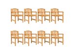 Vidaxl Sedie Da Giardino 8 Pezzi 58X59X88 Cm In Legno Massiccio Teak