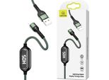 Usams Cavo Intrecciato U48 Lightning 1,2 M 2A Ricarica Rapida Led Verde/Verde Sj423Usb02 (Us-Sj423)
