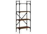 Vidaxl Libreria 4 Scomparti Rovere Marrone 56X31,5X138,5 Cm Materiale A Base Di Legno