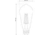 Dari Led Filamento Decorativo GlüHbirne 7W, E27, 3000K, 710Lm, 230V, Clear ST64, EDO777625