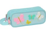 Moss Butterflies Astuccio Doppio Multiuso Azzurro 21 X 8 X 6 Cm